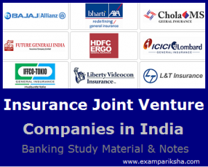 List of Joint Venture Insurance Companies in India - Banking Study Material & Notes