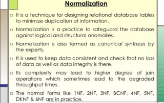 DBMS Normalization Study Material for IBPS IT Officer