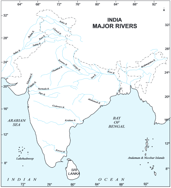 the main rivers of india