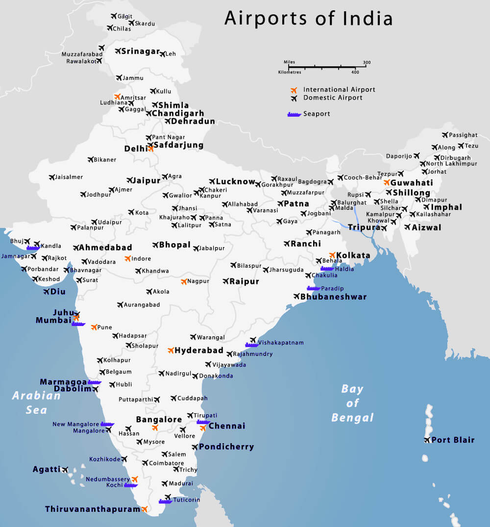 List Of Airports In India General Awareness Study Material Notes   Airports In India 