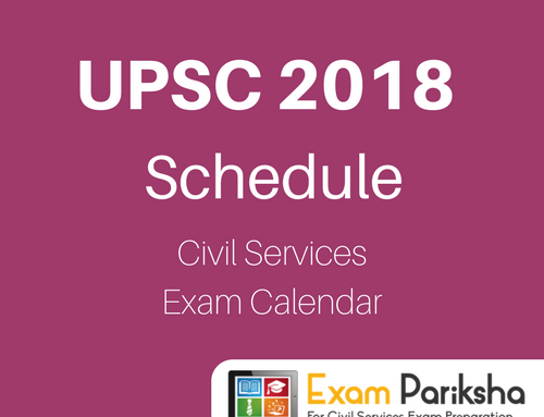UPSC 2018 Exam Calendar Schedule